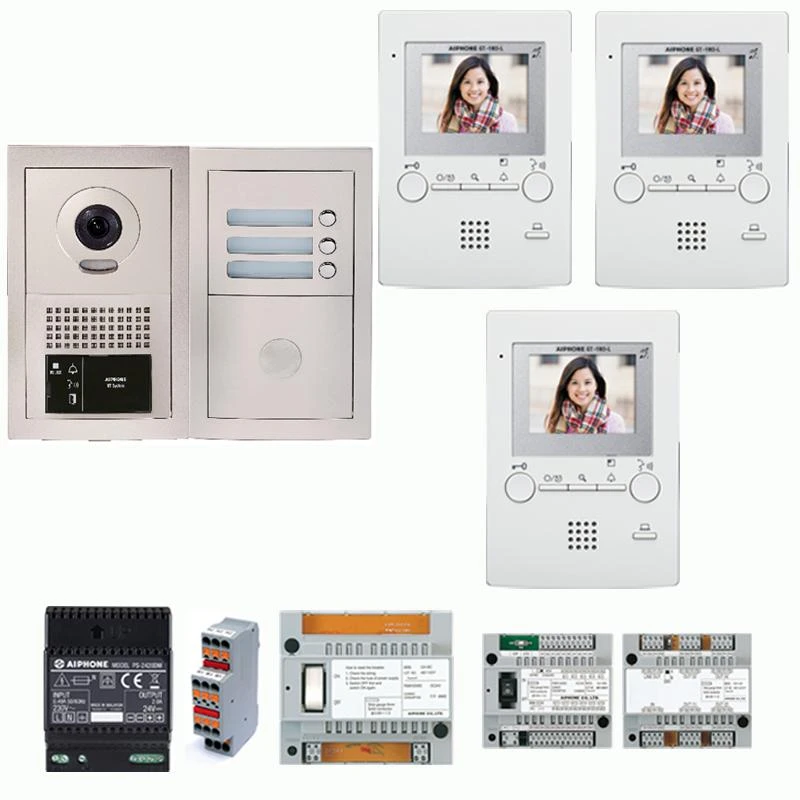 GTBV3E Pack Vidéo 3 BP Avec 3 Moniteurs Programmés AIPHONE 2 GTBV3E Pack Vidéo 3 BP Avec 3 Moniteurs Programmés AIPHONE