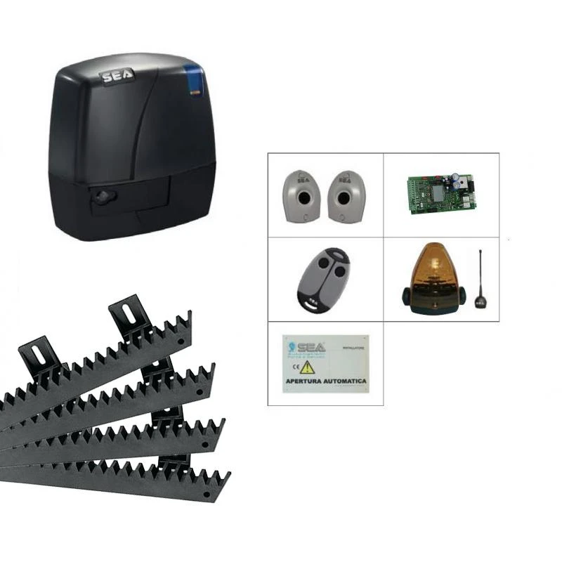 KIT MERCURY 400 Motorisation Portail Coulissant Avec Fin De Course Mécanique SEA 24V 3 KIT MERCURY 400 Motorisation Portail Coulissant Avec Fin De Course Mécanique SEA 24V