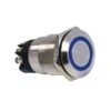 PB19NO+NC_B12ST BOUTON POUSSOIR SEUL INOX LED BLEU SANS PLAQUE SEWOSY 12V
