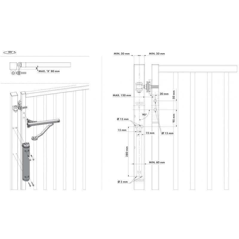 VERTICLOSE-2-ZILV Ferme-portail Hydraulique Jusqu'à 150 Kg LOCINOX 8 VERTICLOSE-2-ZILV Ferme-portail Hydraulique Jusqu'à 150 Kg LOCINOX – Image 6